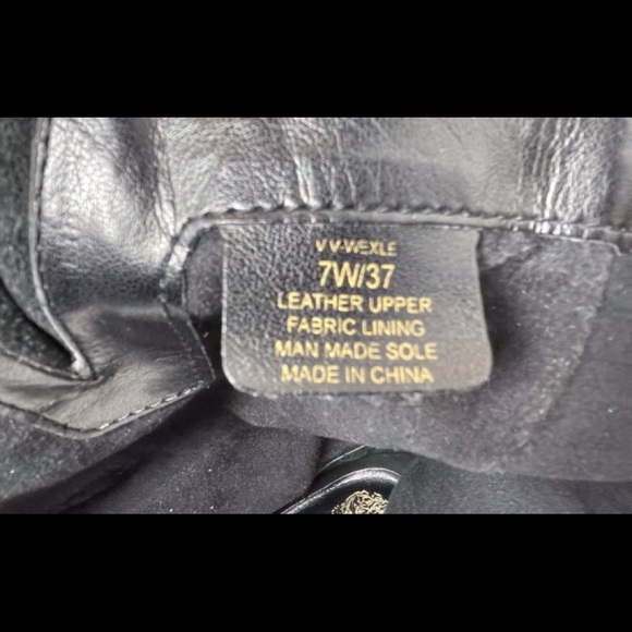 Vince Camuto VV-Wexle Molten Silk Cow Black Leather Moto Boots Women’s Size 7 - Picture 12 of 12